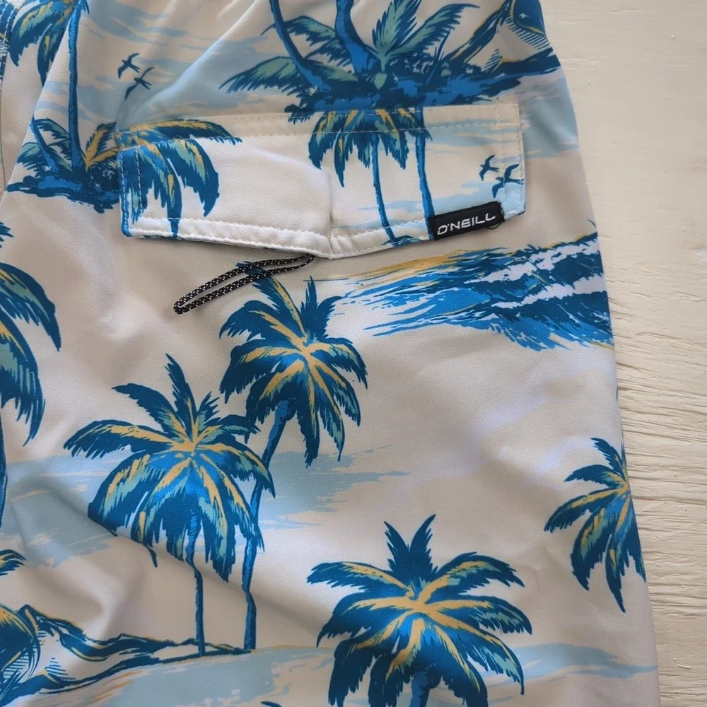 ONEILL HYPERFREAK Boardshorts HyperDry Swim Trunks Men's M Palm Tree Beach‎